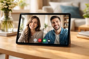 découvrez la tablette samsung galaxy idéale pour les couples à distance. partagez des moments en visio avec une connexion fluide et une qualité d'image exceptionnelle.